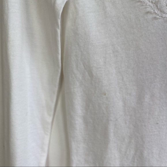 Theory White V-neck Lace Long Sleeve Shirt Blouse - Picture 4 of 11